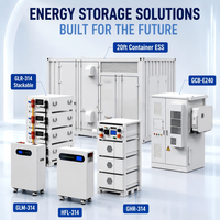 Batterie LiFePO4 industrielle 51,2 V avec communication CAN séparée, 280 Ah, empilable, 215 kWh, pour système solaire BESS hybride, optimisation du creux de la consommation