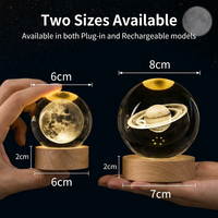 Lampe personnalisée en cristal K9 gravée au laser 3D, Vierge Marie, lumière chaude, base en bois, veilleuse LED - Religieux, Catholique, Chrétien, Église
