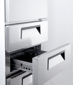 Réfrigérateur commercial Nuelead NE-805 à double porte vitrée, refroidissement par air, 450L, avec roulettes - Product Image 2