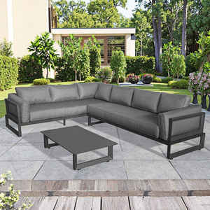 Ensemble de Canapés de <span class=keywords><strong>Jardin</strong></span> de Luxe Modernes en <span class=keywords><strong>Aluminium</strong></span>, Mobilier de Patio pour Extérieur, Balcon, Villa, Cour, Hôtel - Product Image 2