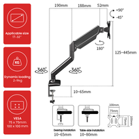 Bras de moniteur Premium Support de montage de bureau Support Max 32 pouces bras de montage de bureau de moniteur