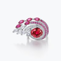 Bague en argent sterling 925 de luxe, nouvelle vente chaude, MuShan Jewelry, 5 carats, rouge sang de pigeon, coupe ovale, bague pour femmes