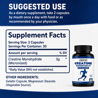 OEM Marque Privée Capsules de Créatine Monohydrate Micronisée 60 Pièces 3g par Portion pour Force et Performance