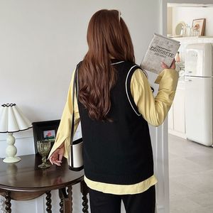 Gilet en tricot à col en V pour femme Runqi, vert clair, taille plus, N8754, tissu polyester - Product Image 2