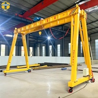 Grue portique motorisée à hauteur réglable homologuée CE, 1-10t, prix usine Chine, pour atelier intérieur à faible hauteur de plafond