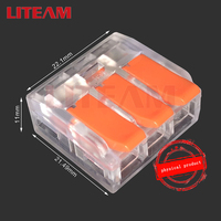 221-413 Universelle Push-in Messingbeschichtete Crimpklemme 3-Leiter-Verbindungsklemme für Elektrische Energie LED-Beleuchtung