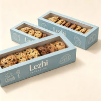 Boîte à macarons personnalisée avec impression de logo, insert pliable, pour biscuits, pâtisseries, beignets, macarons, avec fenêtres transparentes