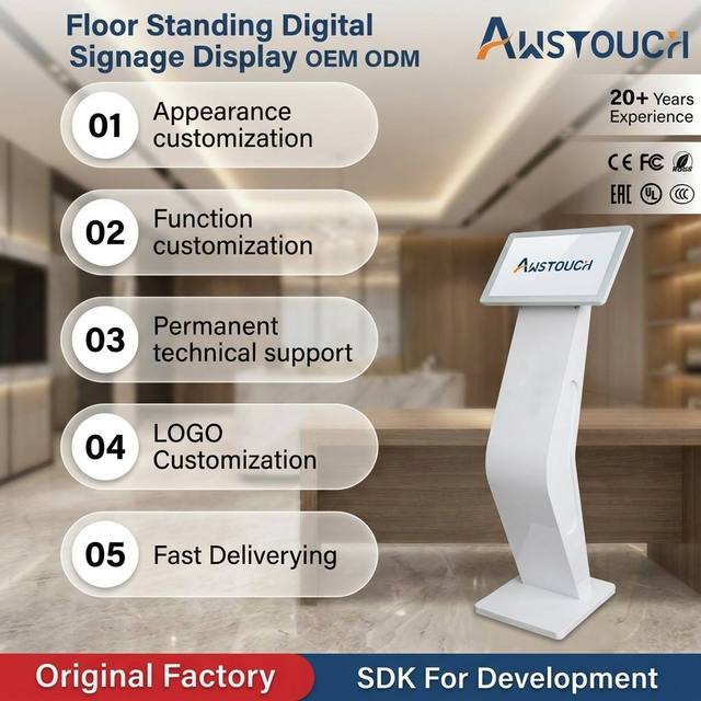 AWSTOUCH 15.6-Inch Self-Service Queue Inquiry Kiosk