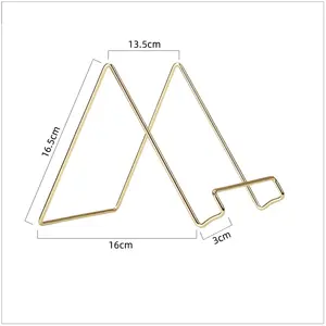 Metal Wire Gold Artwork Photo Frame Plate Recipe Menu Mobile Phone Cook Book Display Stand Storage Rack Holder Tray