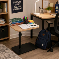Table de chevet mobile réglable en hauteur en forme de C pour petit espace, chambre, bureau à domicile, ordinateur portable