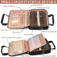 Échantillon Gratuit - Étui de Transport en Cuir Isolé pour Bible avec Fermeture Éclair, Kit de Journalisation pour Femmes, Idéal pour l'Étude Biblique - Direct Usine