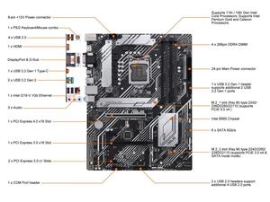 Placa Base Original para PRIME B560-PLUS ATX, para Juegos de PC, 1200 4 DDR4, CPU de 10.ª/11.ª Generación, PCIe4.0, 64 GB, Compatible con DP/PC, CPU de 10.ª Generación - Product Image 4