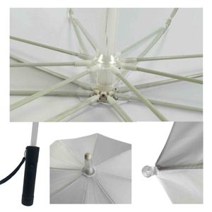 Parapluie pliant en métal à long manche avec design droit, commande semi-automatique et tissu anti-collision - Product Image 4