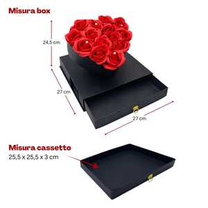 Heart-Shaped <b>Gift</b> <b>Box</b> With 14 Artificial Red Roses Jewelry Drawer 27x27x24.5 Cm Valentine's Day <b>Gift</b> - Product Image 2
