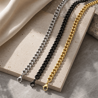 Chaîne cubaine en acier inoxydable, hypoallergénique, inaltérable, bijoux de mode pour hommes et femmes, chaînes pour la fabrication de colliers