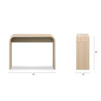 Console d'entrée moderne en chêne américain, table d'appoint incurvée personnalisable, meuble de couloir de luxe en bois organique