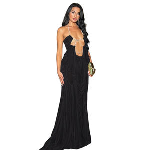 K25D88793 <span class=keywords><strong>Robe</strong></span> longue sexy en maille transparente à col halter pour femme, décolleté <span class=keywords><strong>plongeant</strong></span>, <span class=keywords><strong>dos</strong></span> nu, pour soirée à la plage, vacances, été 2026 - Product Image 5