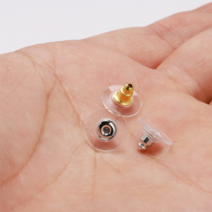 Tapones de silicona transparentes para pendientes, con forma de disco volador de aleación, 6x11mm, materiales para la fabricación de joyas - Product Image 2