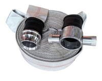 Tuyau d'incendie blanc de 1,5/2,5 pouces avec intérieur en PVC/caoutchouc/EPDM, raccords instantanés en aluminium BS6391, pression de service 13 bars, 2 pouces x 30 mètres
