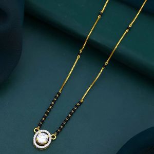 Round Solitaire Mangalsutra for Women Elegant Traditional <b>Indian</b> <b>Jewellery</b> Bridal Wedding Ethnic Fashion Necklace Accessory - Product Image 2