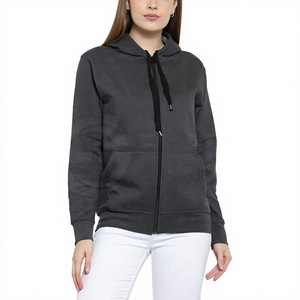 Vente en gros de sweats à capuche pour femmes à manches longues, personnalisables avec logo OEM, 100% coton molletonné, anti-rétrécissement, couleur unie, vêtements de mode - Product Image 1