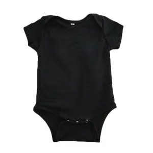 Plain Infant Toddler Bodysuit Blank Newborn Romper Short Sleeve Black Baby One Piece Romper