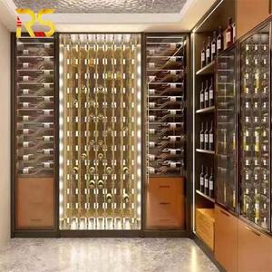 Portabottiglie in acrilico moderno con luce a LED su misura per cantina vino galleggiante porta espositore per Home Bar - Product Image 6