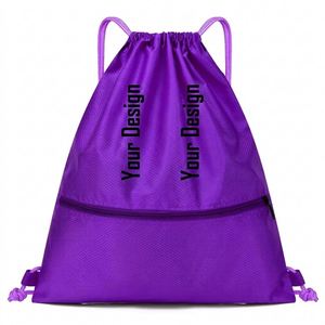 Sac fourre-tout personnalisé avec logo couleur, réutilisable, grande capacité 12L, en tissu Oxford lisse, avec cordon de serrage - Product Image 1