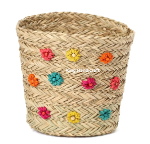 Vietnam Cheap Price Vintage Durable Seagrass Storage <b>Basket</b>, Multi Color <b>Basket</b> for Kids Toy Organization - Product Image 1