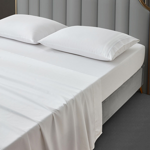 Sang trọng bán buôn khách sạn bedsheets mềm tươi và mát tre vải trắng Khăn trải giường thiết lập - Product Image 2