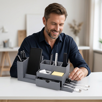 Organisateur de bureau modulaire imprimé en 3D FDM en PLA, porte-stylos multi-compartiments, support de téléphone, bureau à domicile, OEM personnalisé