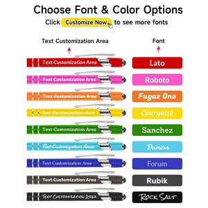 Оптовые рекламные ручки с персонализацией, OEM, с логотипом на заказ, стилусы для сенсорных экранов, металлические гелевые ручки с печатью логотипа, синие/красные чернила - Product Image 4