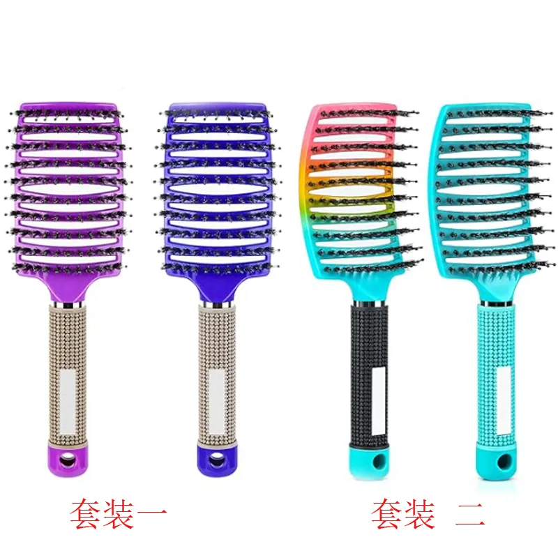 Toptan benzersiz Detangler Hairbrush kuaför fırça saç tarak ve fırçalar Detangling fırça ile özelleştirilmiş renk logosu