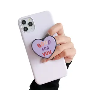 Acrylic Mobile Phone Pocket Socket Holder Griptok Design Socket Blank Phone Grip Custom Any Shape