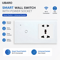 UBARO WiFi 1Gang Interrupteur Tactile Intelligent Prise Murale Universelle Application Tuya Smart Life Contrôle à Distance Commande Vocale