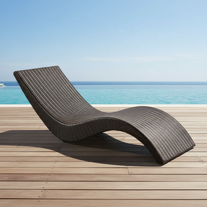 Chaise longue d'extérieur minimaliste pliable, chaise longue de jardin durable et écologique, chaise longue pour piscine, utilisation hôtelière, coussins de dossier portables - Product Image 4