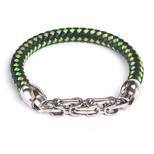 Bracelet en cuir tressé pour <span class=keywords><strong>homme</strong></span>, chaîne <span class=keywords><strong>gourmette</strong></span>, fermoir magnétique en acier, noir antique, en acier inoxydable, style Tizti - Product Image 6