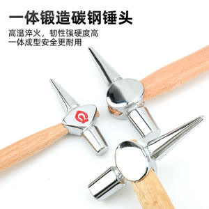 Marteau d'inspection ferroviaire neutre avec manche en bois, face ronde en acier au carbone, pour l'entretien des trains et les situations d'urgence - Product Image 3