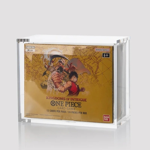 One Piece Booster Box Display Acrylic Case Custom UV Protector Acrylic Case Magnetic Lids Top Cover Modern Pre-assembled