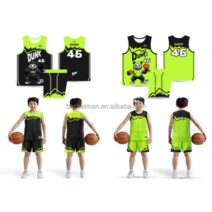 Ensemble d'uniformes de basketball personnalisés pour enfants, respirant, 180g, <span class=keywords><strong>maillot</strong></span> et <span class=keywords><strong>short</strong></span> à séchage rapide, accepte logo/nom/numéro, kit de basketball pour jeunes équipes - Product Image 3