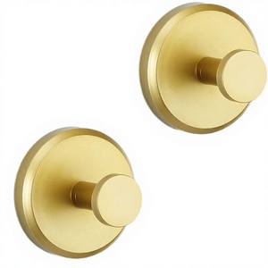 Modern Stainless Steel Suction Cup <b>Hooks</b> for <b>Bathroom</b> Kitchen Shower Glass Doors-Satin Gold Matte Brushed Waterproof Robe <b>Hook</b> - Product Image 3