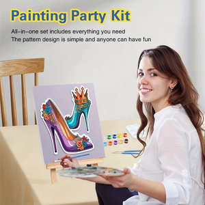 2pcs Pre-Drawn <strong>Canvas</strong> Painting Kits DIY Handmade <strong>Framed</strong> <strong>Printed</strong> <strong>Canvas</strong> for Adults Party Sip Paintings for Gift or Decor - Product Image 3
