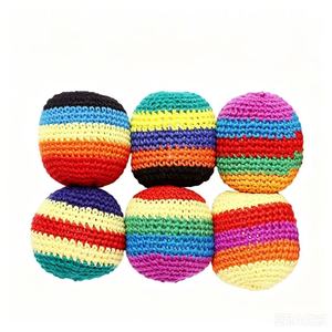 Ballons de Hacky-Sack faits à la <span class=keywords><strong>main</strong></span> pour adultes, Hacky-Sacks multicolores adaptés aux débutants, pour la coordination - Product Image 2