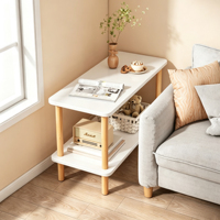 Petite table basse carrée moderne et mobile pour chambre à coucher, appartement, usage domestique, avec rangement portable, design simple