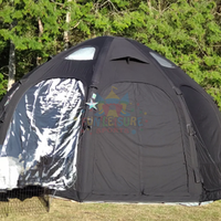 Tente gonflable légère, tente de camping en plein air imperméable et coupe-vent, tente gonflable à deux chambres, abri gonflable