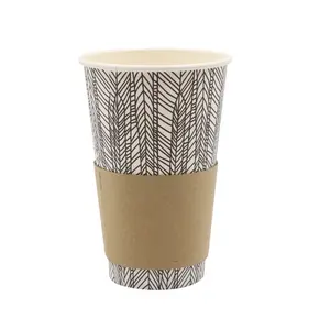 Custom Eco-Friendly Disposable Single Wall Coffee Cup Thermal Paper with Embossed Logo for Beverages