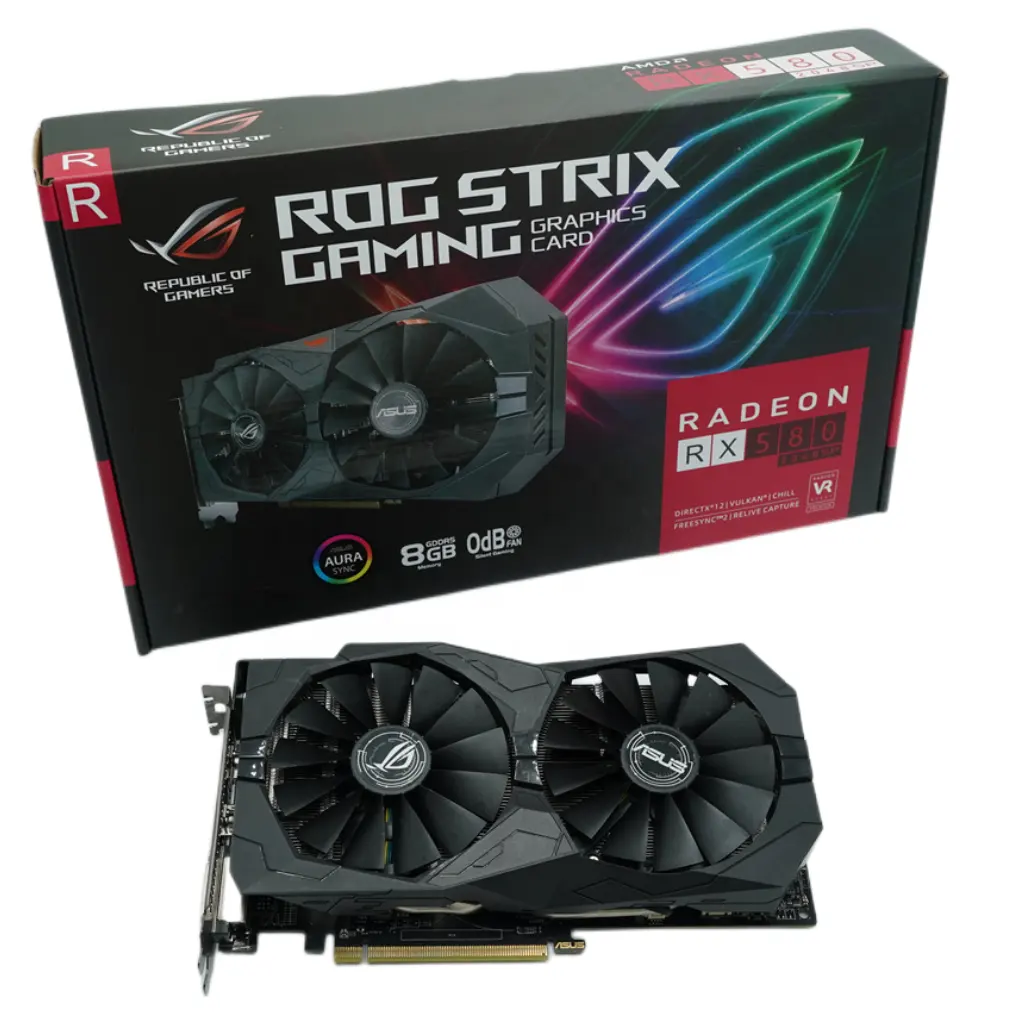 Strix bir sus RX 580 8g ekran kartları 2048sp evo bilgisayar orijinal bir SUS AMD ekran kartı RX580 8G grafik kartı 580 rx 8g