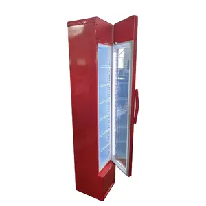 Refrigerador vertical para bebidas, refrigerador con refrigeración directa, puertas de cristal individuales para bebidas