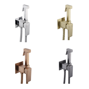 Set di Rubinetti Bidet a Muro in Ottone Spazzolato Oro Rosa OEM, Pistola Spray per WC Personalizzabile - Product Image 4