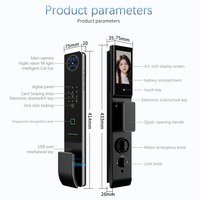 Cerradura Inteligente para Puerta Totalmente Automática con Reconocimiento Facial, Entrada por Código, WiFi, Aplicación Tuya, Intercomunicador, Mirilla Visual con Luz Estructurada 3D
